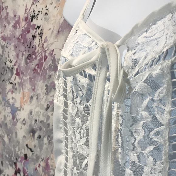 Lace Spaghetti Strap Chiffon Tank Top - Picture 3 of 8